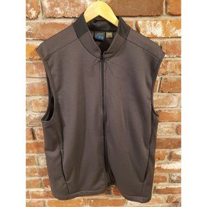 Greg Norman mens play-dry brown and grey full zip vest. Size L.